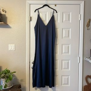 Navy blue Satin like slip dress